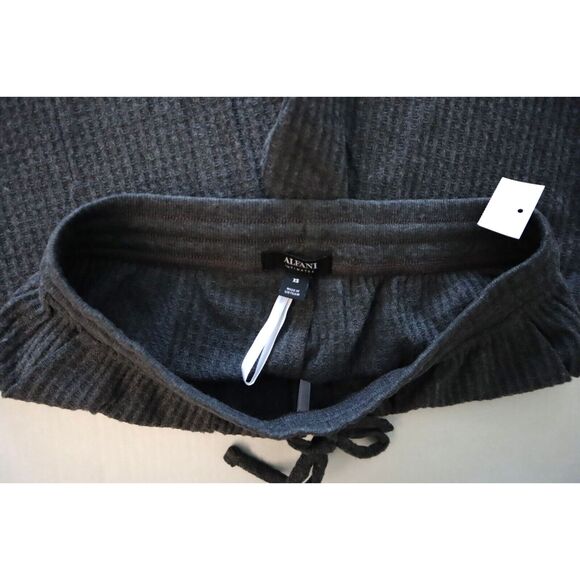 Alfani Women Sz XS Charcoal Gray 2-pc Thermal Waffle-Knit Henley Pajama Set - Picture 9 of 16